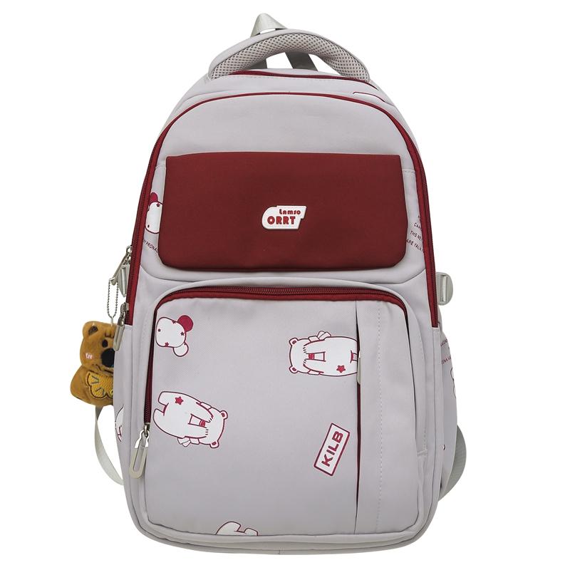 Women's Schoolbag Junior High School Student Color Block Backpack Computer Backpack