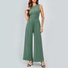 Womens Sleeveless Wide Leg Jumpsuit Sleeveless Wide Leg Overalls High Waist Women'S Jumpsuits
