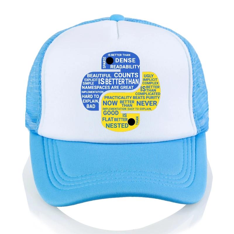 

Computer Programming Language Python baseball cap Design For Code Programmer Homme caps Adjustable mesh snapback hats Adjustable