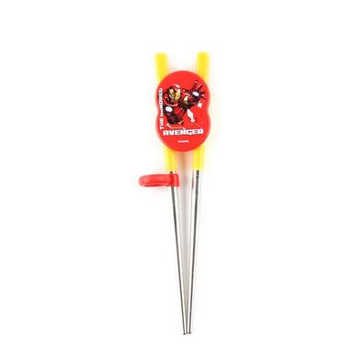 Iron Man Peanuts Work Stainless Steel Correction Chopsticks, Yellow + Red, 1 Piece