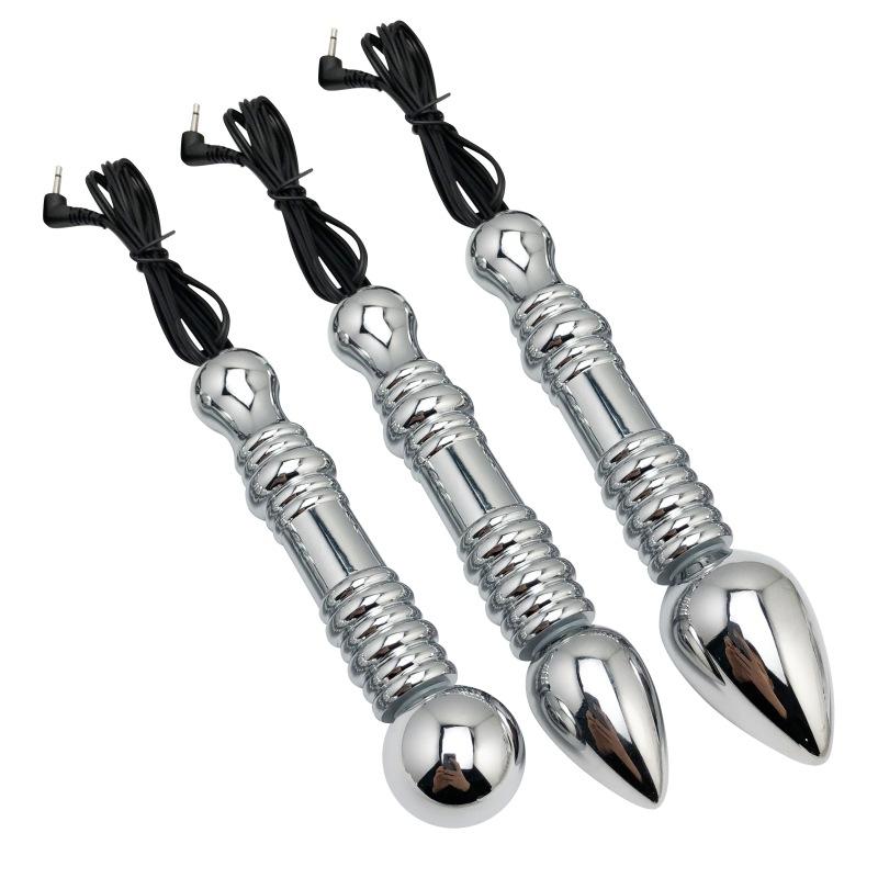 Metal Back Court Electric Shock Anal and Vaginal Plug Back Court Bolt Pulse Physiotherapy Adult Sexual Health Sex Toys