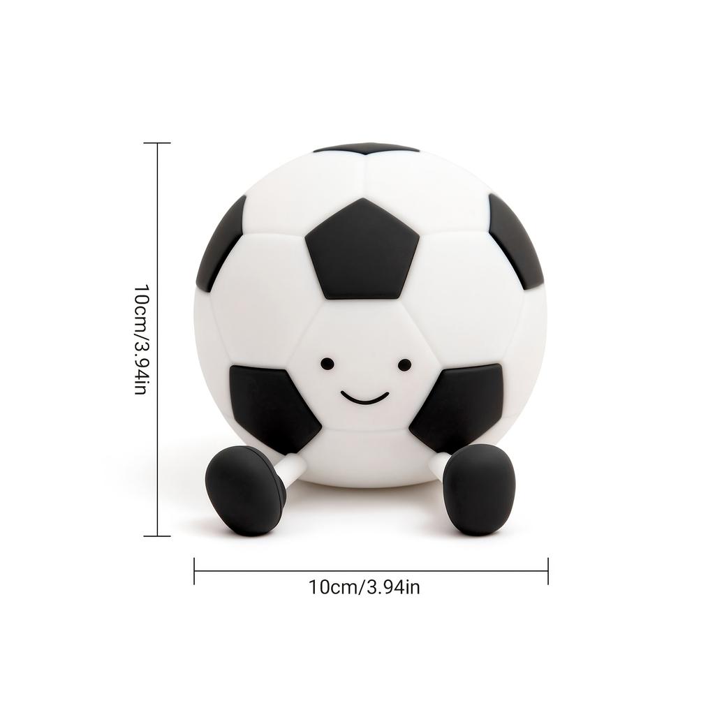 Cute Football LED Night Light Silicone Pat Sensor Rechargeable Bedside Lamp Kids Gift Soccer Ball Warm Light