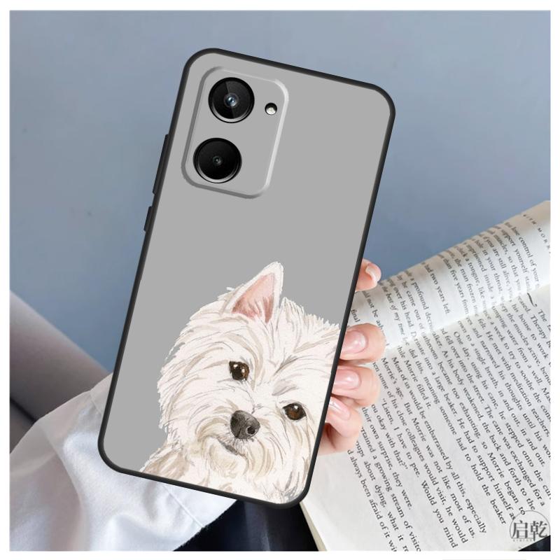 Cartoon Westie Dog For Realme 9 10 11 12 Pro Plus GT5 C67 C55 C53 C35 C33 C30 C25s C21Y C15 GT3 GT Neo 5 Case