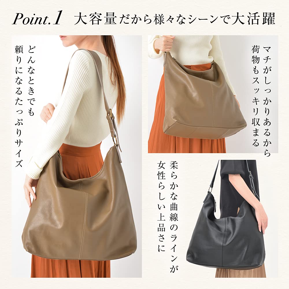 Genuine Leather Shoulder Tote Camel [Notre Favori] Bag, Women's Bag, Crossbody, Leather, Dominique,