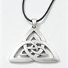 Bohemian Retro Distressed Silver Pendant Necklace with Cord Chain