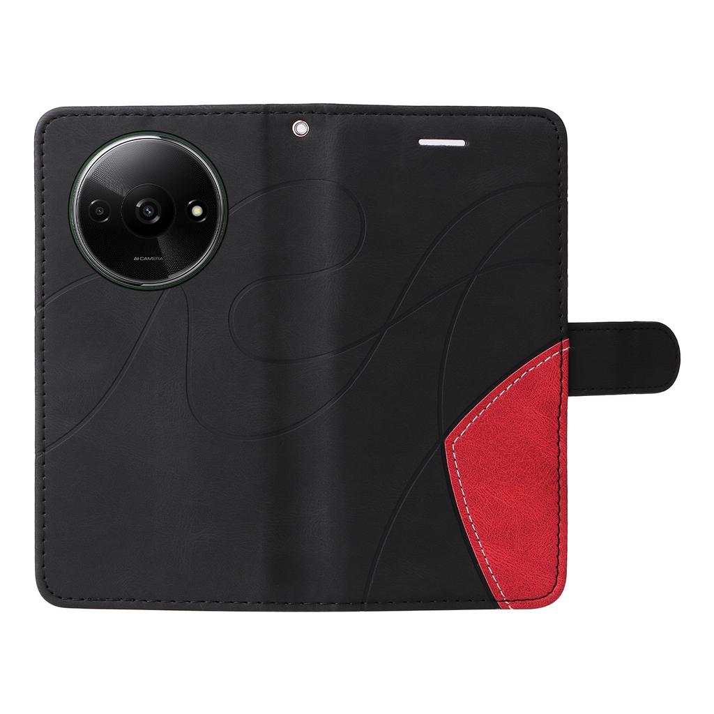 For Xiaomi Redmi A3/Poco C61 4G Leather Case Wallet Stand Color Splicing Phone Cover