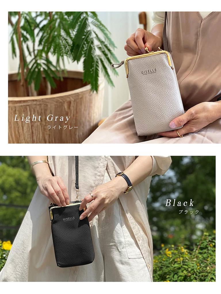 Smartphone Shoulder Smartphone Shoulder Wallet Wallet Shoulder Clasp Long Card Vertical [Gisele] Bag, Pouch, Women's Bag, Pochette, Bag, Pouch,
