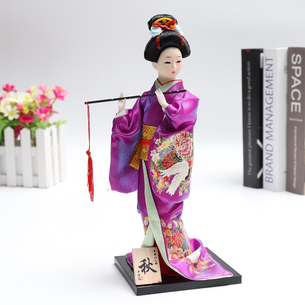 Oriental Japanese Brocade Kimono Kabuki Doll Geisha Figure Figurine Statue Decor Oriental Japanese Brocade Kimono Kabuki Doll Geisha Figure Figurine Statue Decor