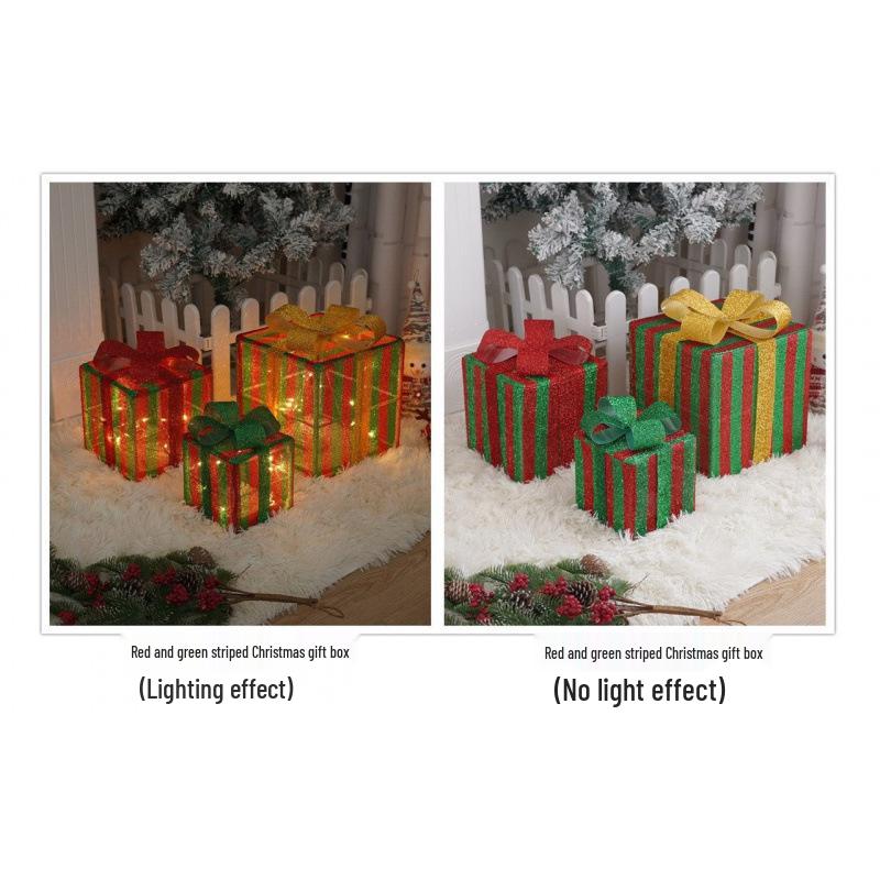 Cross-Border Christmas Luminous Gift Box Set: Outdoor Decorative Lights for Courtyard & Mall Display