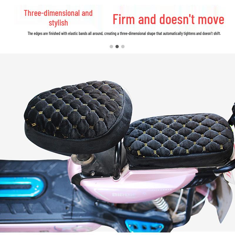 Plüsch-Winter-Sitzbezug für Elektrofahrzeuge - Verdickter Schwamm, Universell passend für Fahrräder und Akku-Fahrzeuge