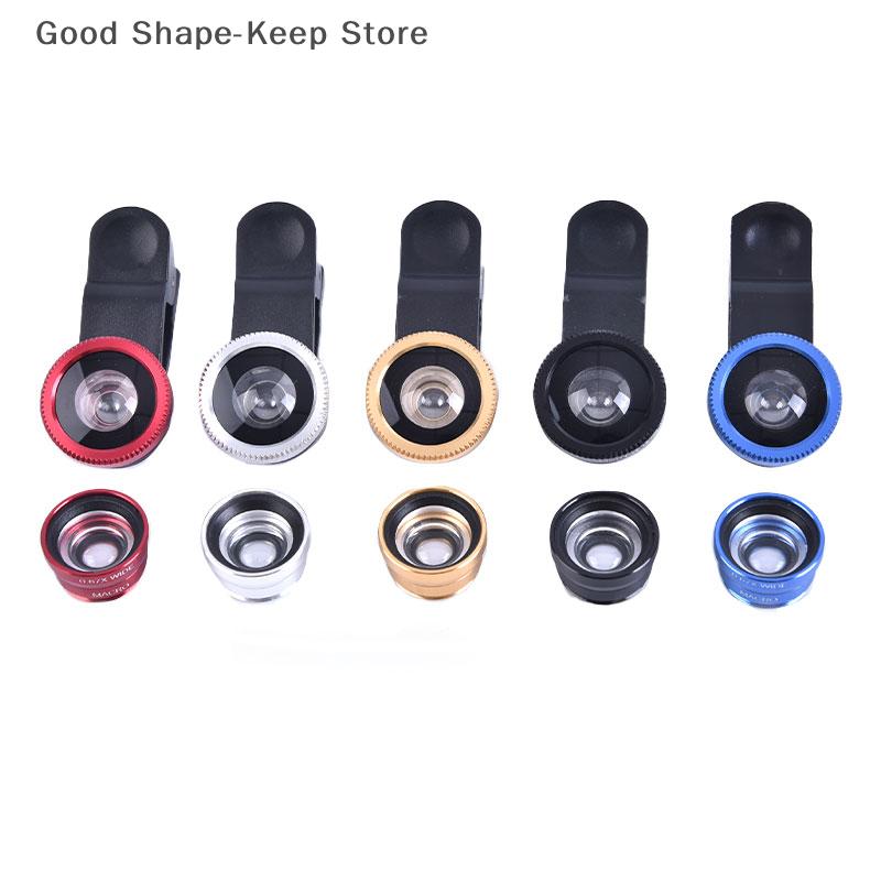 180 Degree Cell Phone Lens Magnifier - Fisheye Wide Angle Macro Selfie 3-in-1 Clip Lens for Universal Smartphone Use