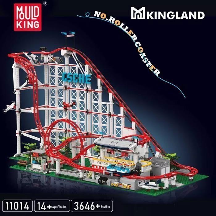 Konstruktionsspielzeug - Mould King - 11014 Rote Achterbahn-Klemme - 3646 Teile - STEM - 14 Jahre und älter