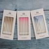 New Gradient Champagne Color Straight Rod Candles Birthday Romantic Party Gradient Pink Blue Boxed Pencil Candles
