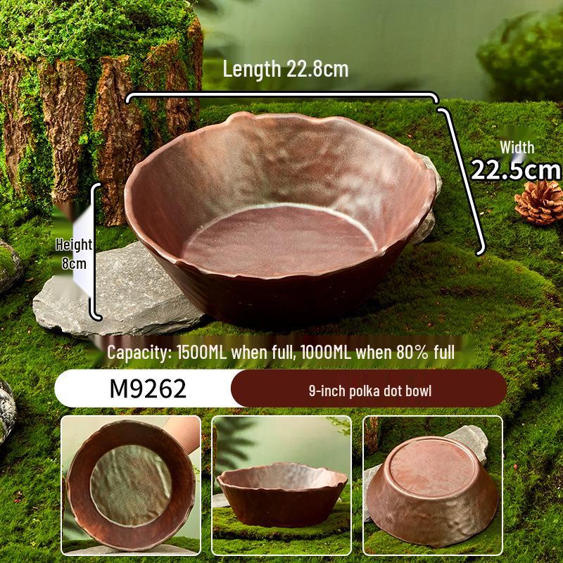 Melamine Plate for Gourmet Hot Pot, Barbecue & Shrimp: Mountain & Field Design