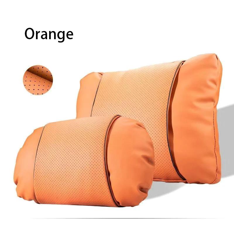 1/2PCS New Car Seats with Nappa Leather Headrests, Breathable Waist Cushions, Neck Pillows, and General Motors Neck Pillows