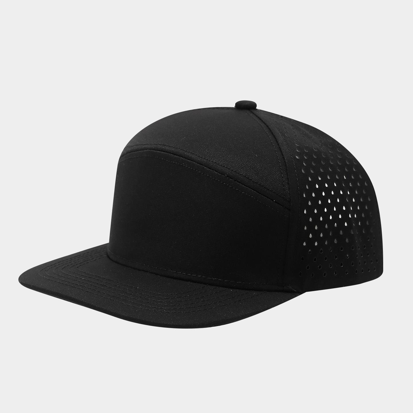 5-panel Plastic Buckle Polyester Mesh Sports Hat Quick Dry Custom Snapback Cap Custom Size чёрный