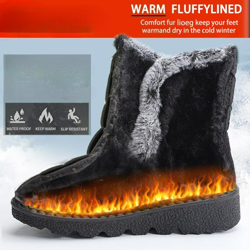 Large Size Winter Snow Boots for Men and Women with The Same Style Plus Velvet Thick Cotton Boots To Increase Thick-soled Cotton Shoes