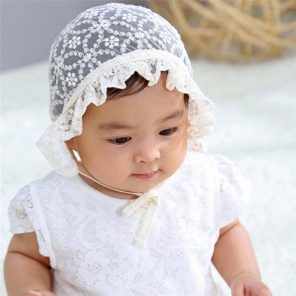 Cotton Beanie Lace Flower Mesh Cap Fashion Princess Hat Baby