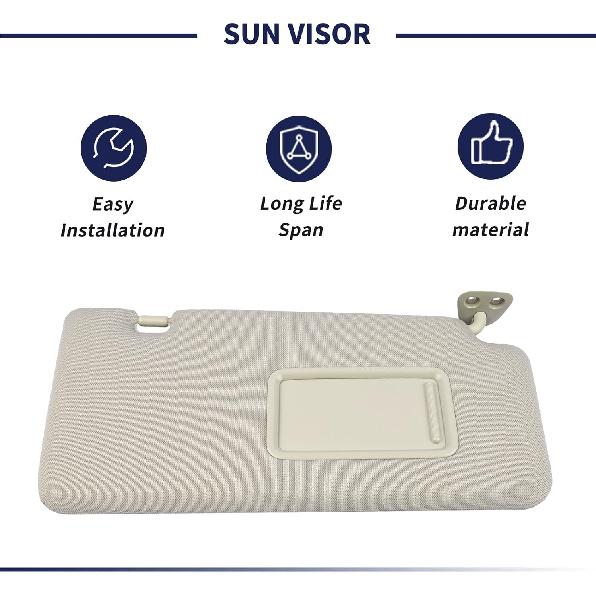 Passenger Side Sun Visor Fit For Nissan Versa 2007 2008 2009 2010 2011 2012 Replace 96400-EL31A Front Right | Sun Protection Shade | Makeup Mirror |