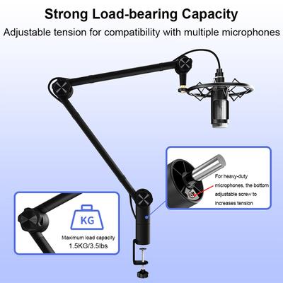 Suporte para microfone de mesa universal dobrável suporte cantilever suporte para microfone de canto ao vivo