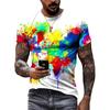 Colorful Graffiti Graphics T Shirts Summer Fashion Short Sleeve 3D Ink Splash Printed T-shirts