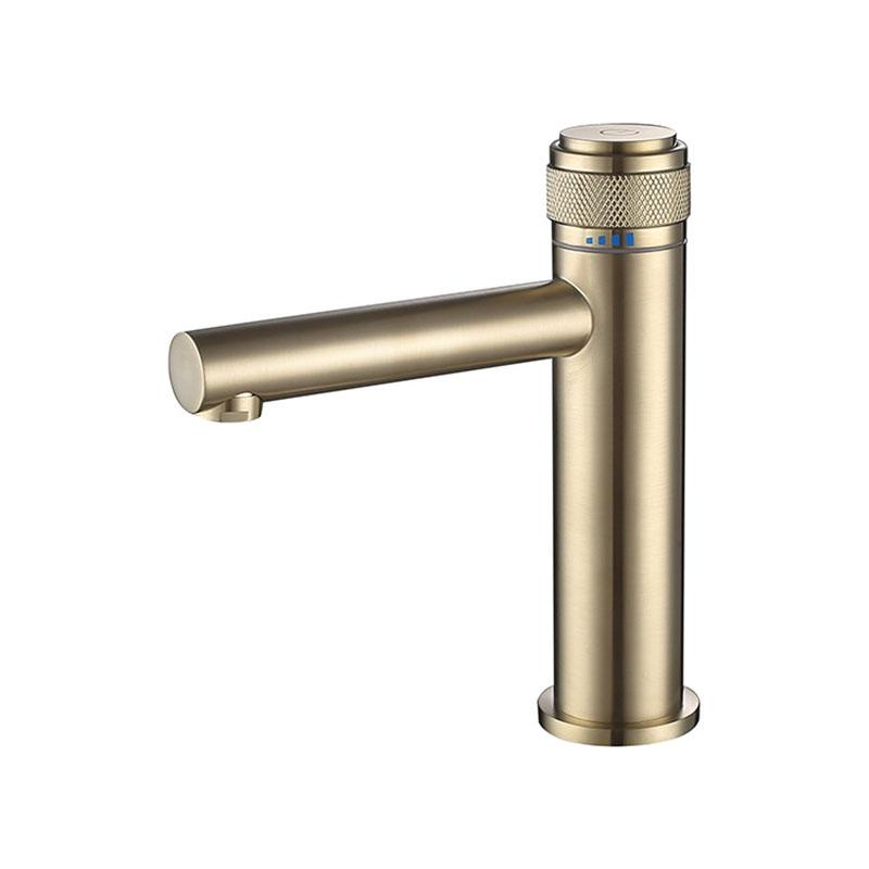 Brushed Gold Bathroom Basin Faucet Brass Push-Button Switch Deck mounting Faucet Single Hole Hot And Cold Basin Tap Black/Gray