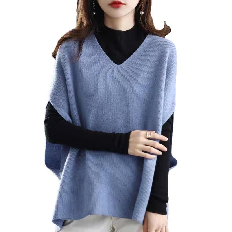 Women's V-Neck Knitted Sleeveless Vest - Autumn/Winter 2025 Loose Cardigan Sweater