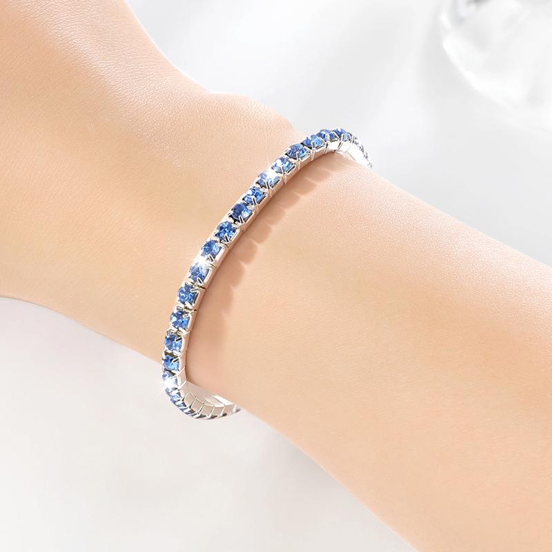 Jewelry Full Diamond Single Row Elastic Bracelet Bridal Versatile Rhinestone Bracelet Claw Chain Diamond Bracelet