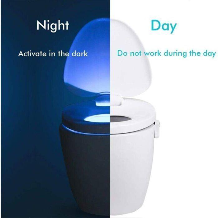 LED Night Light Toilet Light for WC Bathroom Sensor Detector PIR 8 Color Change Lighting Only YYV