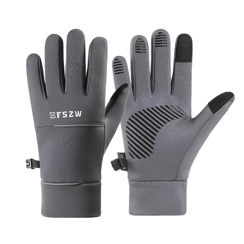 Höst och vinter sammet cykelvarma vindtäta handskar herr utomhussport pekskärm cykel elfordon kyla klättring