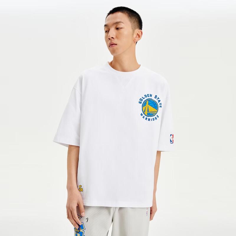JACK&JONES Men's NBA Golden State Warriors Loose Fit Pure Cotton Short-Sleeve T-Shirt 226101118