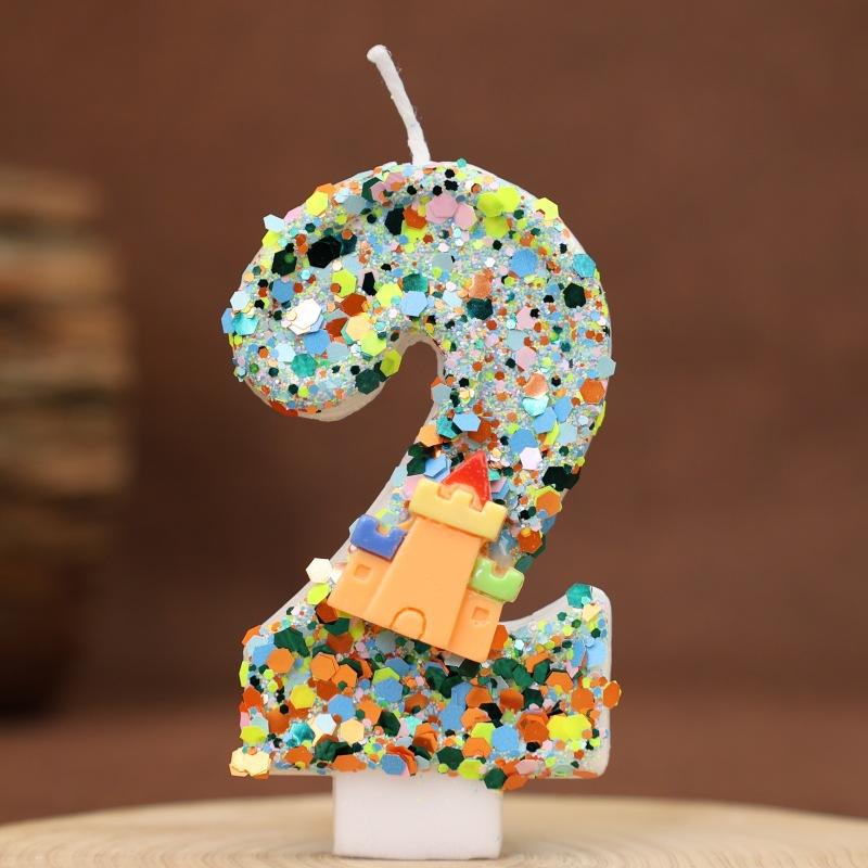 Creative Digital Birthday Candle Cake Party Decoration Birthday Candle Diy Castle Candle
