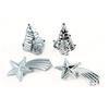 Christmas Ornaments - EDEN - Set of 4 - Tree & Star - Shiny and Matte - 7-16 Cm