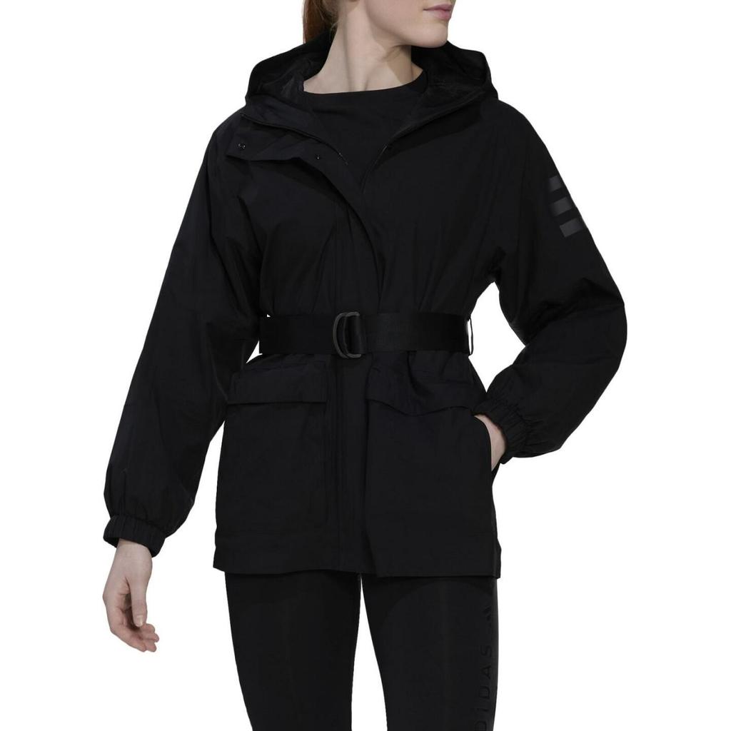 adidas Giacca con Cappuccio Sportiva da Esterno a Colore Solido Donna Giacca Nera HG8585