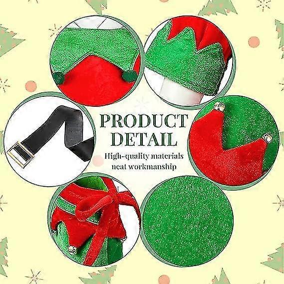 Girls Women Christmas Elf Costume Set Santa's Helper Costume Xmas Festive Outfit With Elf Hat Shoes Belt Striped Stockings
