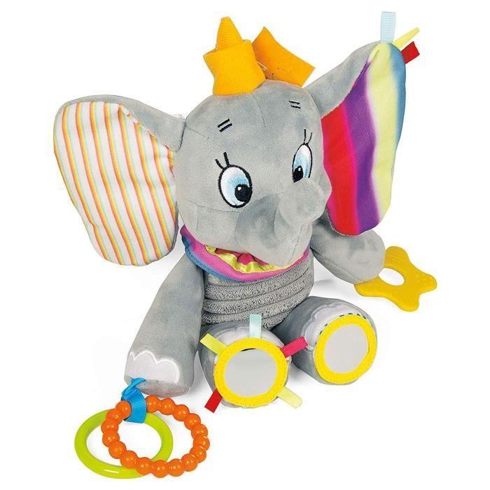 CLEMENTONI Disney Baby - Peluche Premières activités Dumbo - Jeu d'éveil