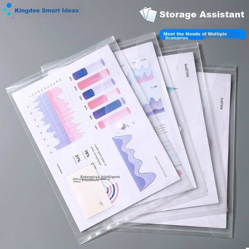 10-Pack A4 Button Closure Transparent File Folders for Students, Waterproof Document Folders, Exam Paper Storage And Subject Classification