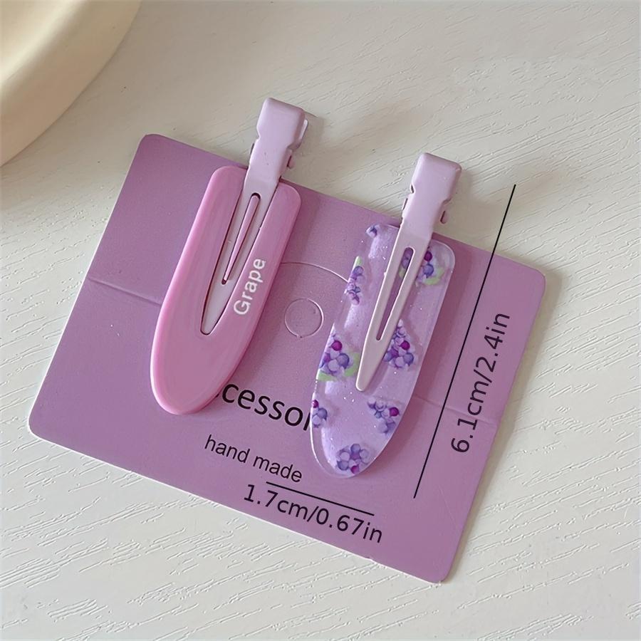 

Korean Style Dopamine Hair Clips, Colorful Fruit Grape Print, Cute Simple Drop Shaped Plastic Hair Claw, No Scratch Hair Accessories for Women виноградный