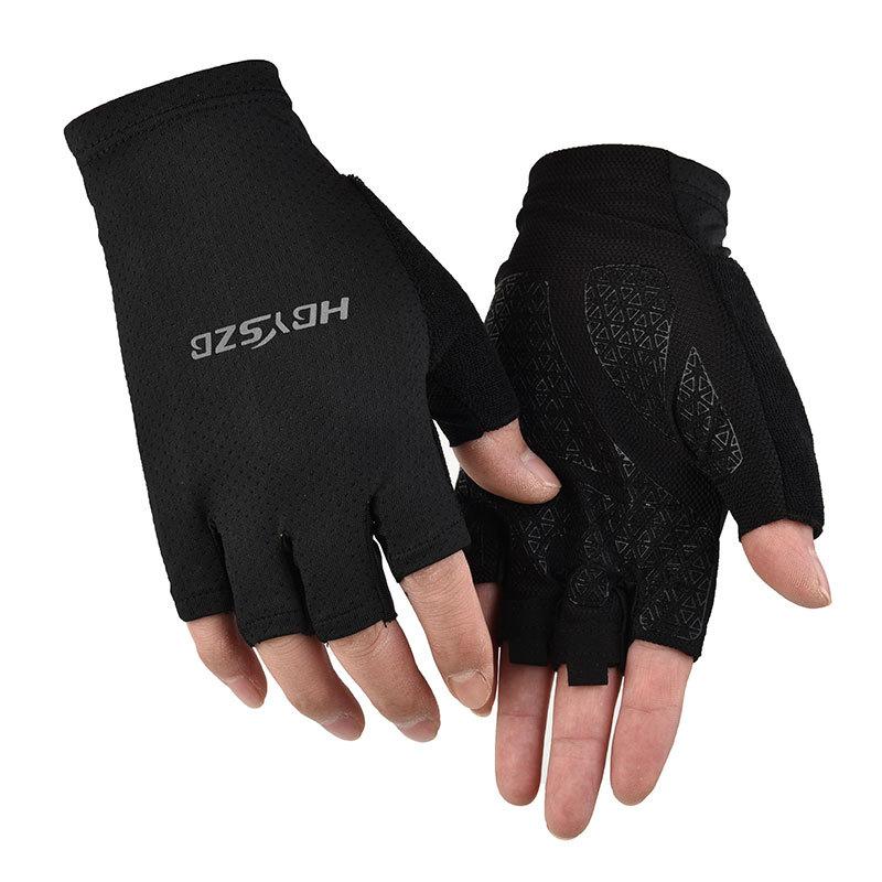 Radhandschuhe für Männer und Frauen, Sommer-Sonnenschutz mit vollen Fingern, Fitness-Sportarten zum Fahren, rutschfeste Halbfingerhandschuhe aus Eisseide, dünn