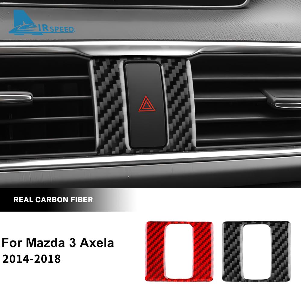 Real Carbon Fiber For Mazda 3 Axela 2014 2015 2016 2017 2018 LHD RHD Car Warning Light Frame Panel Inteior Accessories Sticker