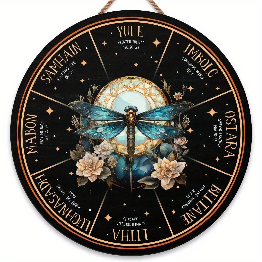 

1 шт. 2d плоский Колесо года деревянный знак - 20 см настенная круглая табличка ведьма языческие викканские праздники кельтский шабаш винтажные подарки домашний бар кафе настенный декор 20cm*20cm светло-розовый