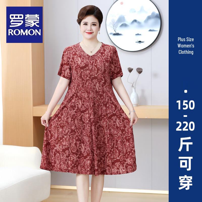

ROMON Women s Ice Hemp Gradient Short Sleeve T-shirt 7XL