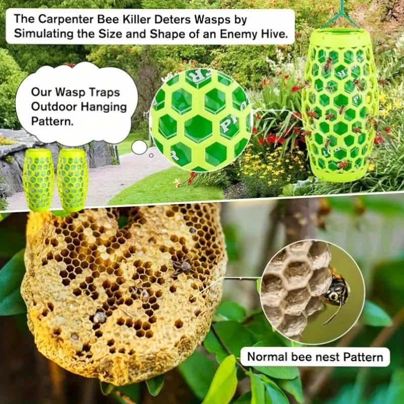 2 Stück Wespenfalle Outdoor Hängend Zimmermannsbienen Hornissenfänger Wiederverwendbar Gelbwestenfalle Bienenvernichter Wespenfänger Außen Garten