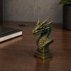 3D Printed Ancient Dragon Bust Sculpture, Realistic Scales & Spikes, One-piece Molding Decor with Multiple Colors, Compact Ornament for Living Room