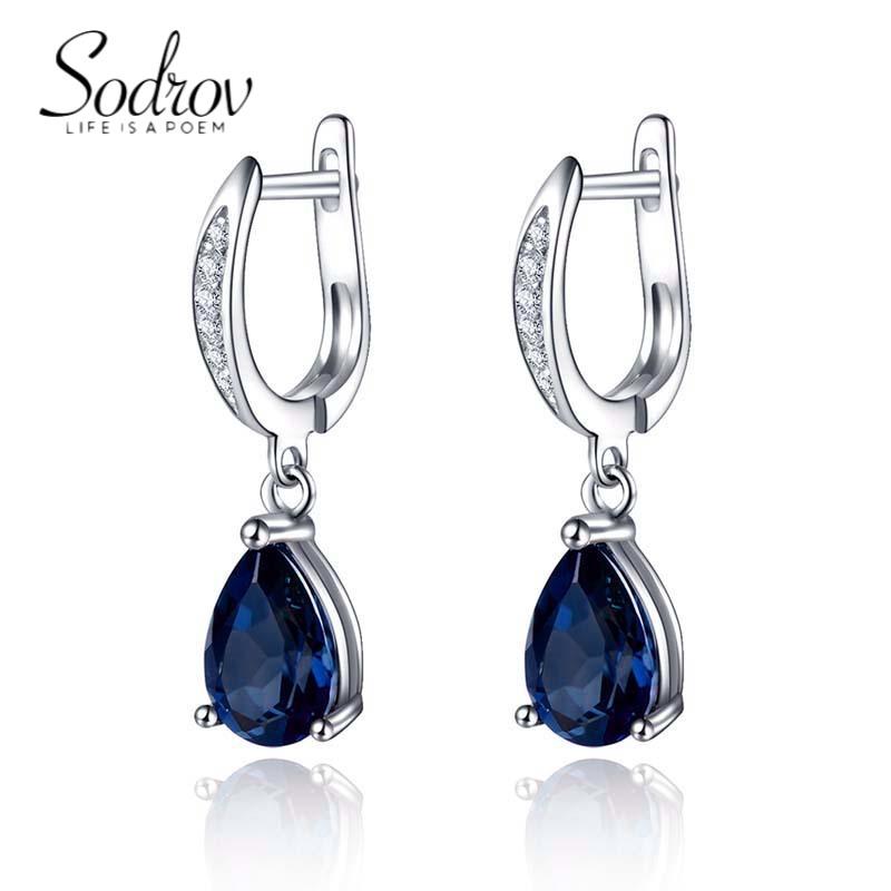

Женщины Капля Серьги Модные ювелирные изделия Noble Blue CZ Lady Болтание Серьги