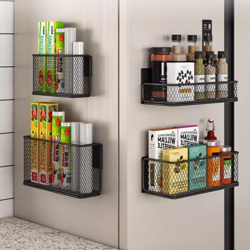 Magnetisches Kühlschrankregal Ohne Bohren Magnetisches Lagerregal Organizer Für Kühlschranktür Magnetkorb Für Küche Gewürzaufbewahrung