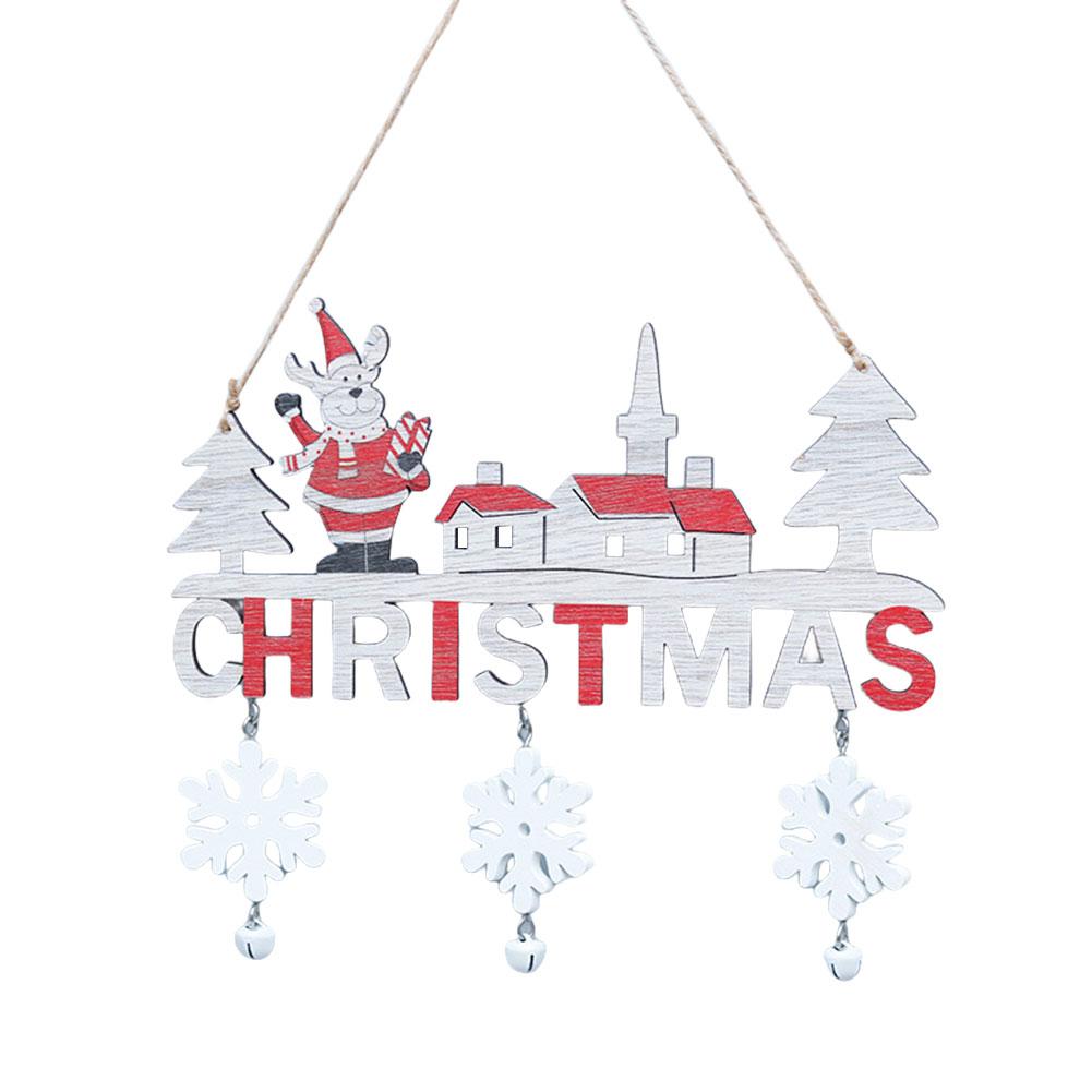 

Деревянные подвески в виде Санта-Клауса, лося, снеговика, рождественские подвески, рождественские украшения для дома, двери