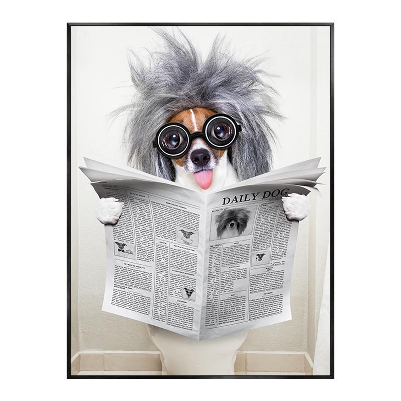 

Кумедний песик Слон Туалет Плакати Друк Сучасні декоративні картини Картини на полотні Настінні картини Туалет Аксесуари для ванної кімнати 40x60cm No Framed