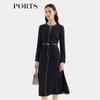 Ports Women's Stitch-Trim Belted Dress ALQ9D035WWP063