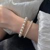 High-quality Resin Imitation Pearl Beaded Stacked Bracelets for Women Temperament Bride Bridesmaid Wedding Accessory Jewelry